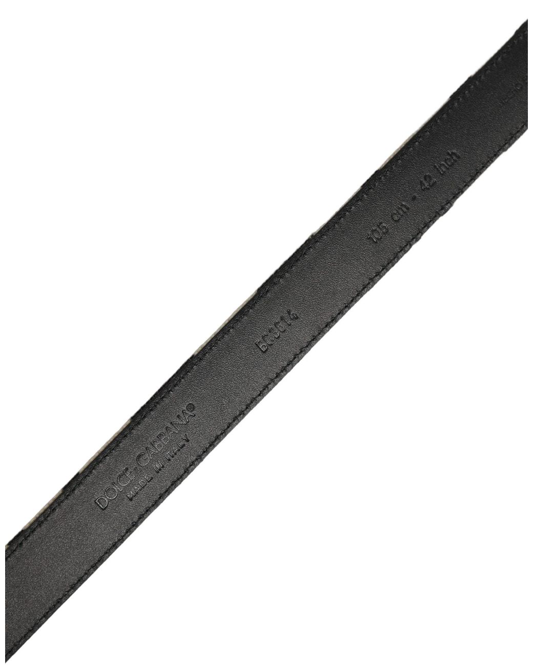 Dolce & Gabbana Black Ivory Tone Metal Buckle Belt, Canvas for men