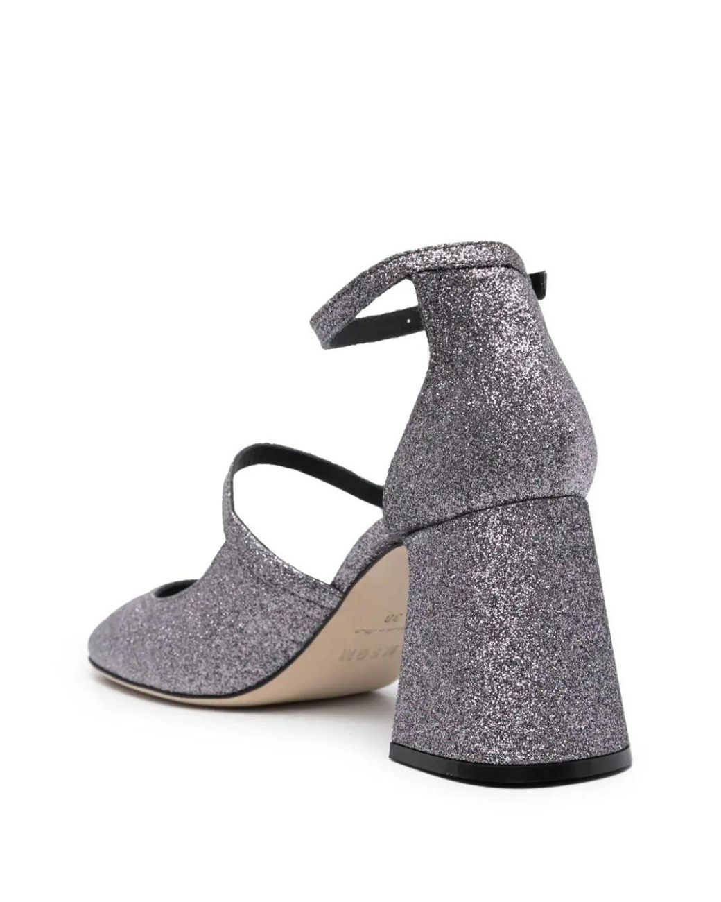 MSGM White Logo-Charm 90Mm Glitter Pumps