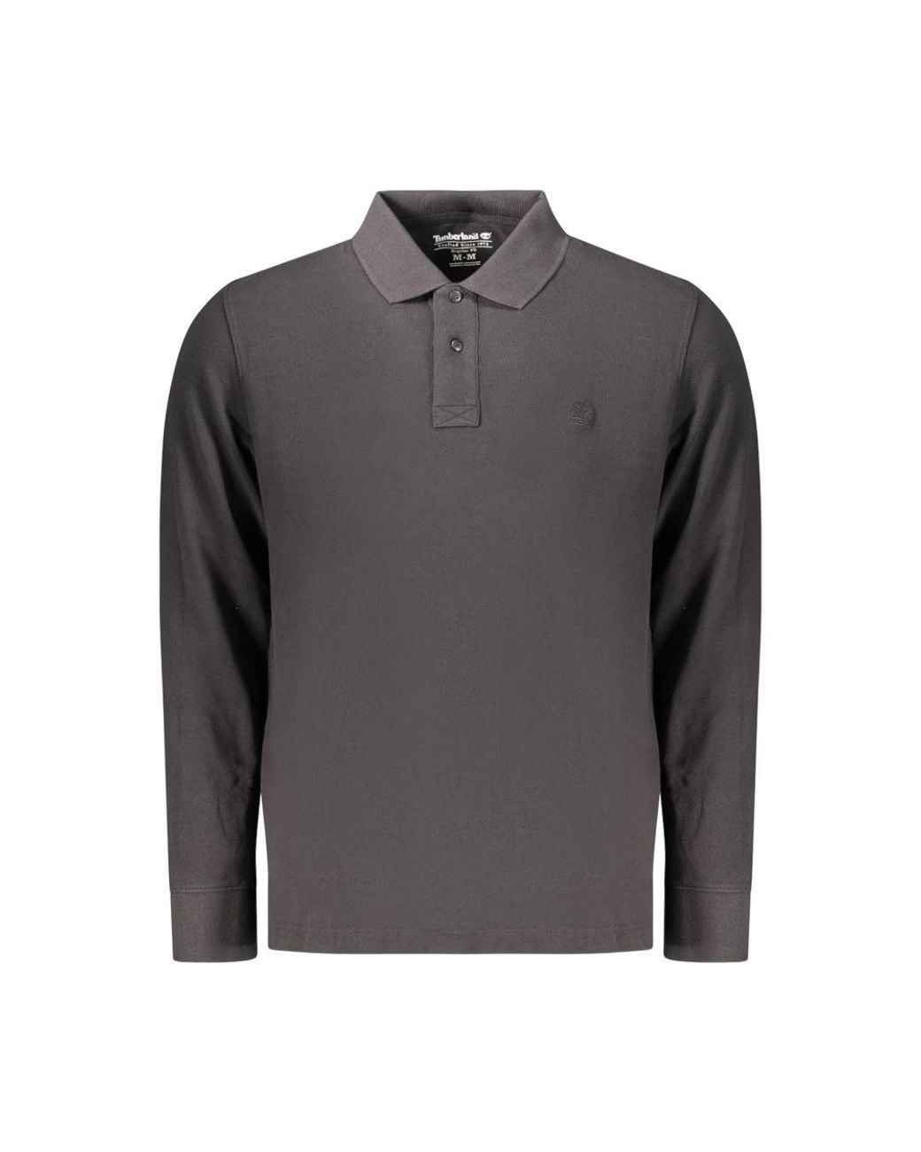 Timberland Gray Black Cotton Polo Shirt for men
