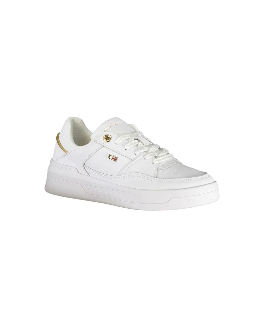 Tommy Hilfiger White Bianco Polyurethane Donna Sneaker