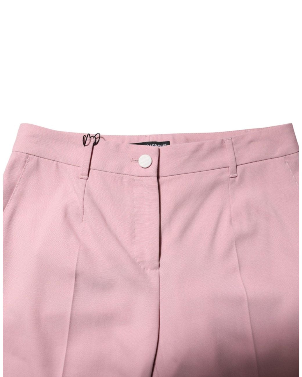 Dolce & Gabbana Pink Straight Leg Cropped Pants