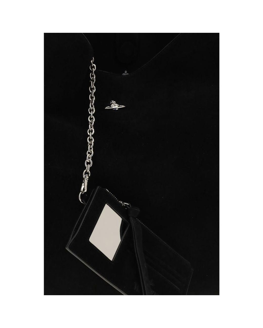 Vivienne Westwood Black Suede Leather Shoulder Bag