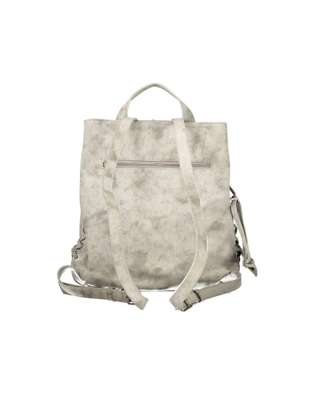 Desigual Natural Gray Polyurethane 's Backpack