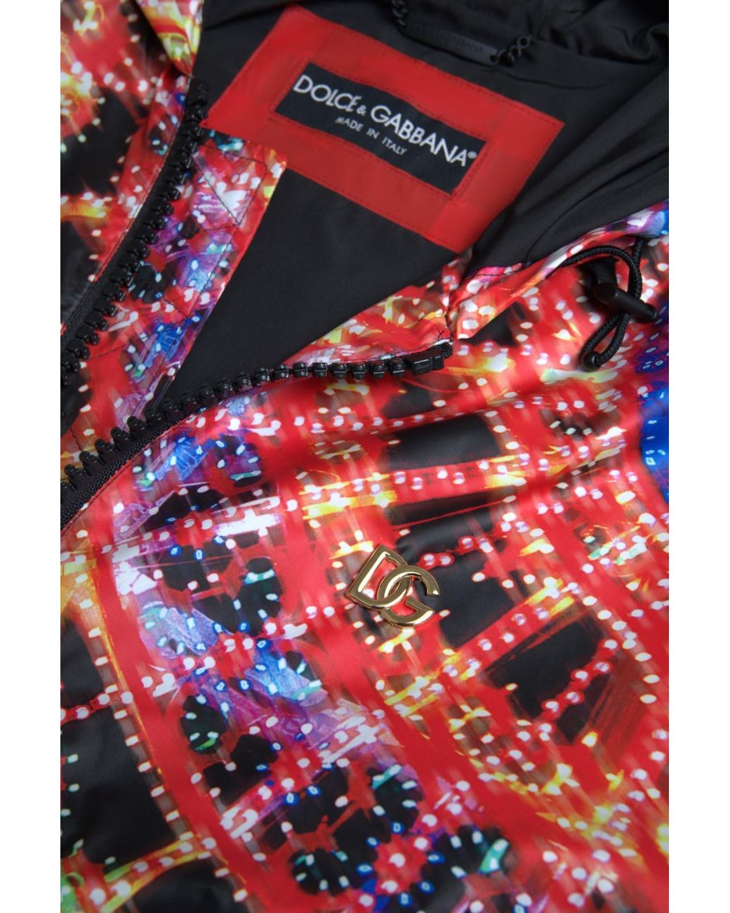 Dolce & Gabbana Blue Multicolor Hooded Sweatshirt Sweater for men