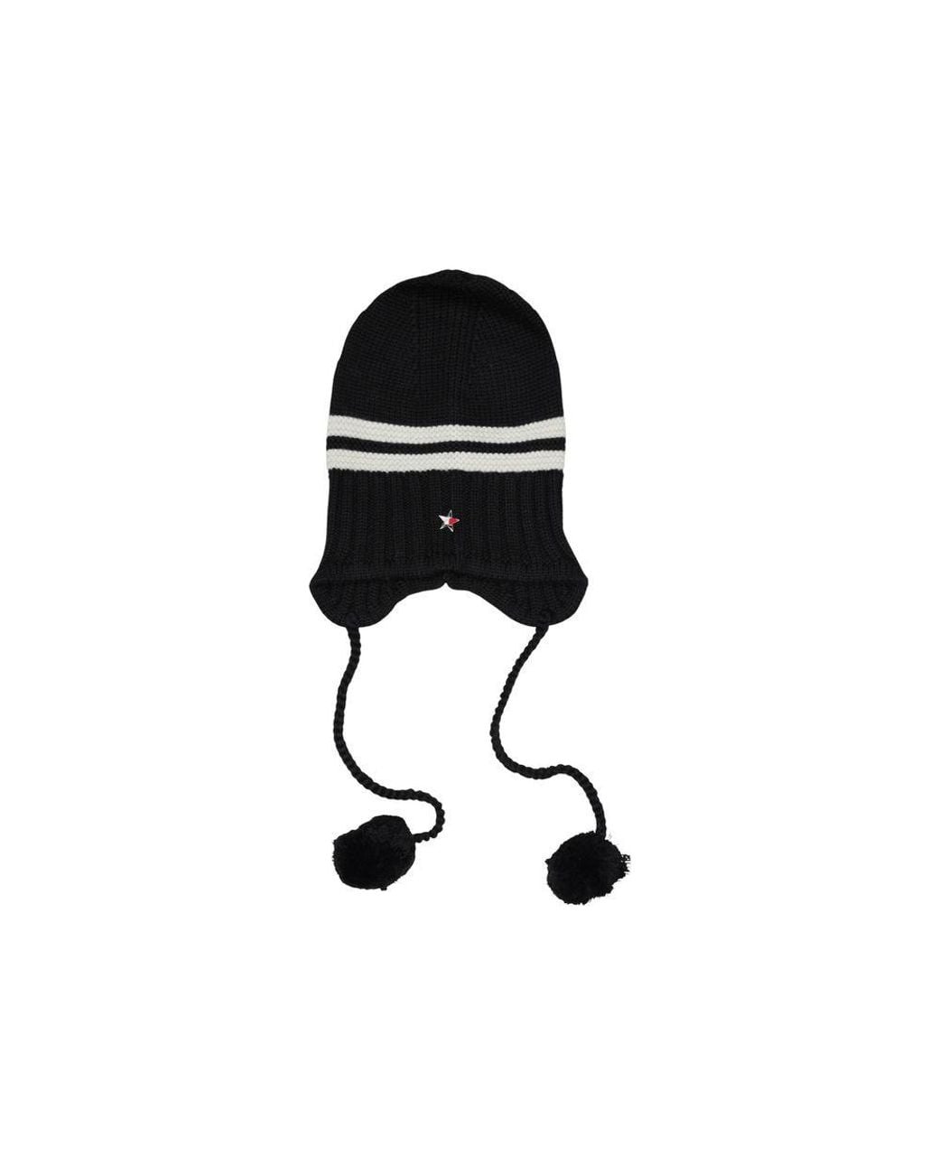 Tommy Hilfiger Black And White Recycled Wool Cap (baseball Hat)