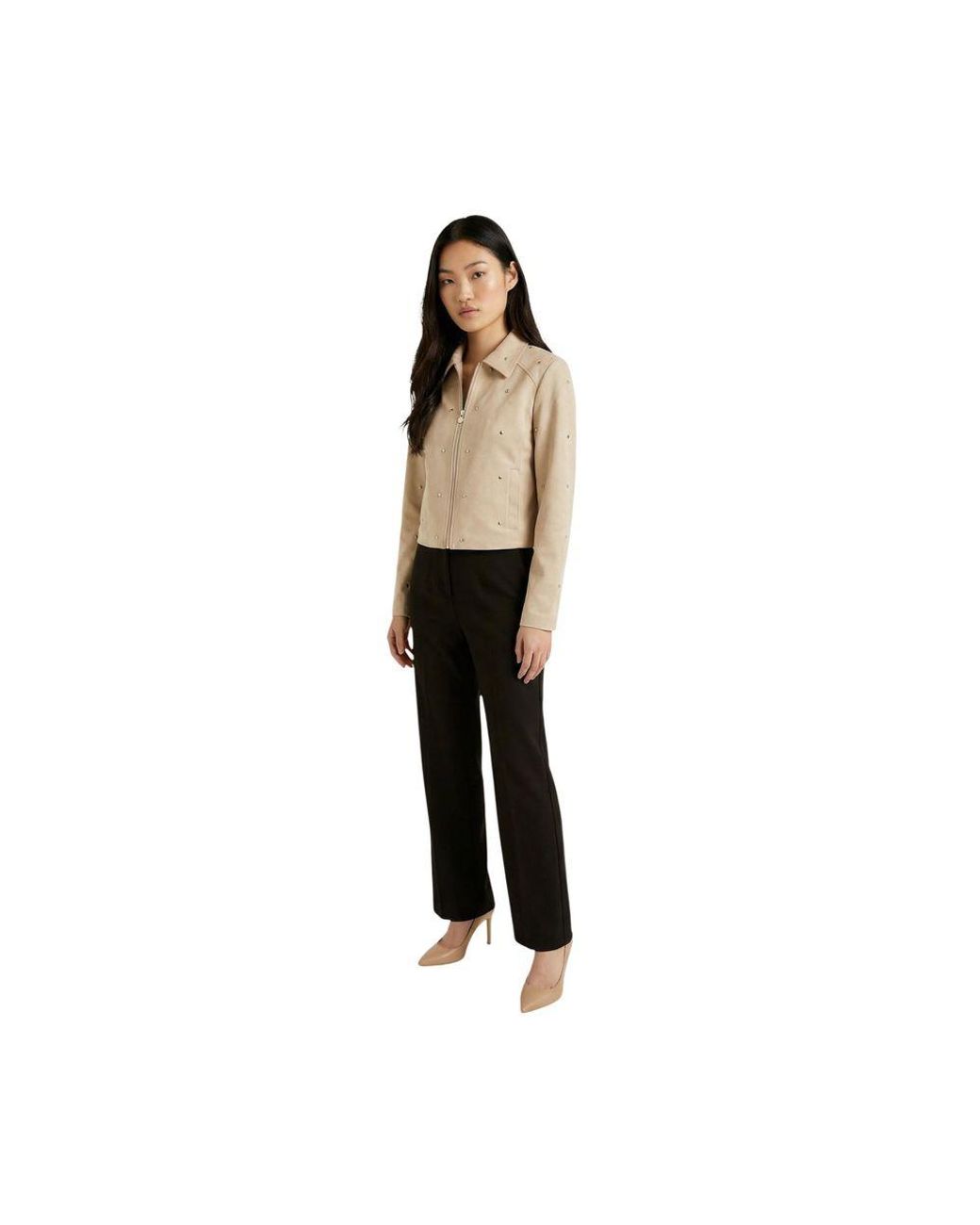 Jacqueline De Yong Natural Polyester Leather Jacket