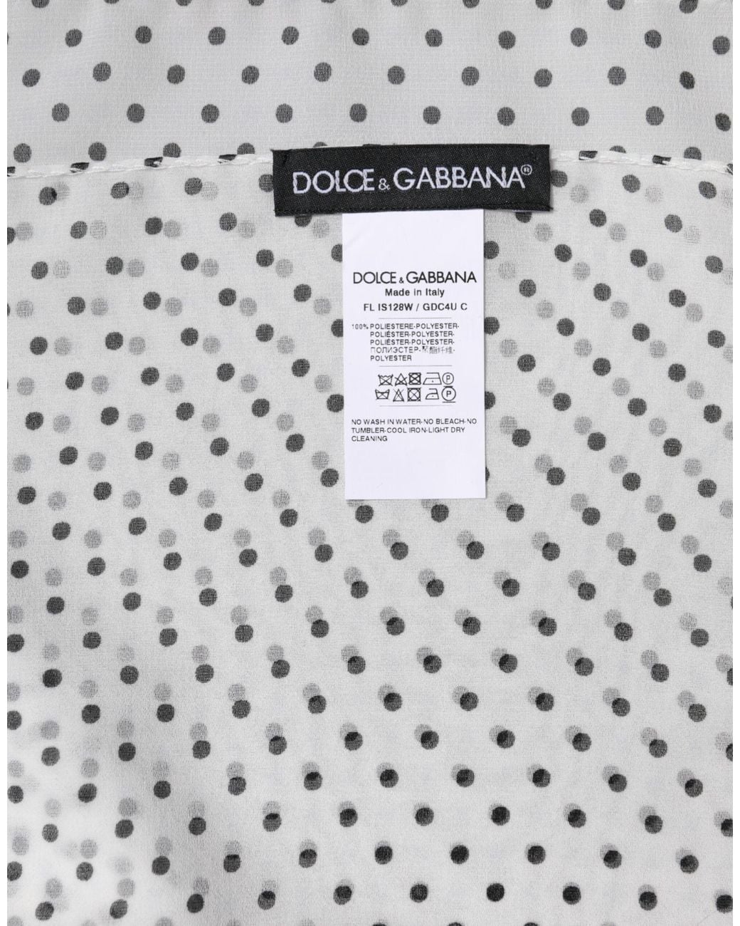 Dolce & Gabbana Gray Polka Dots Polyester Wrap Shawl Scarf