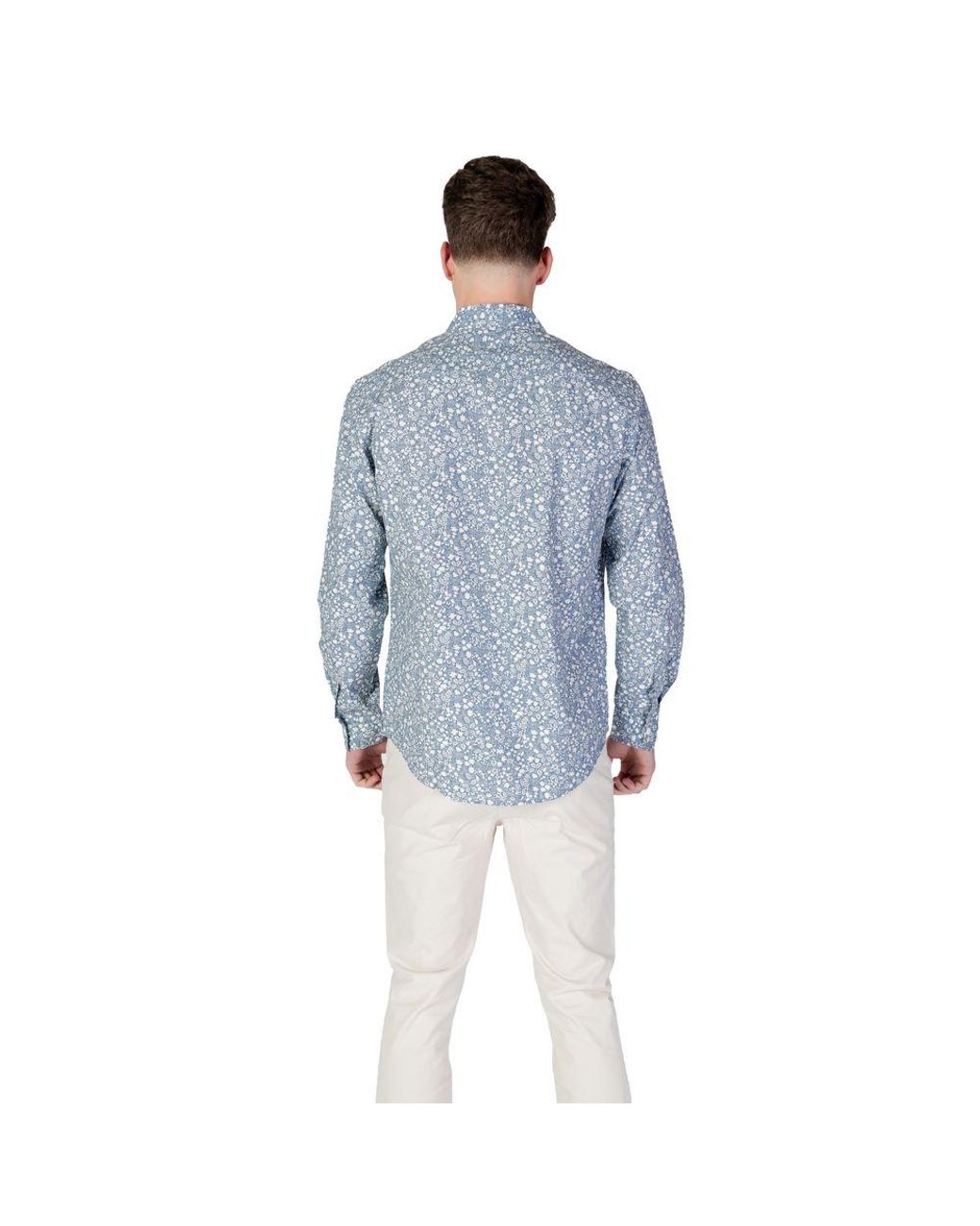 Replay Light Blue Cotton Shirt for men