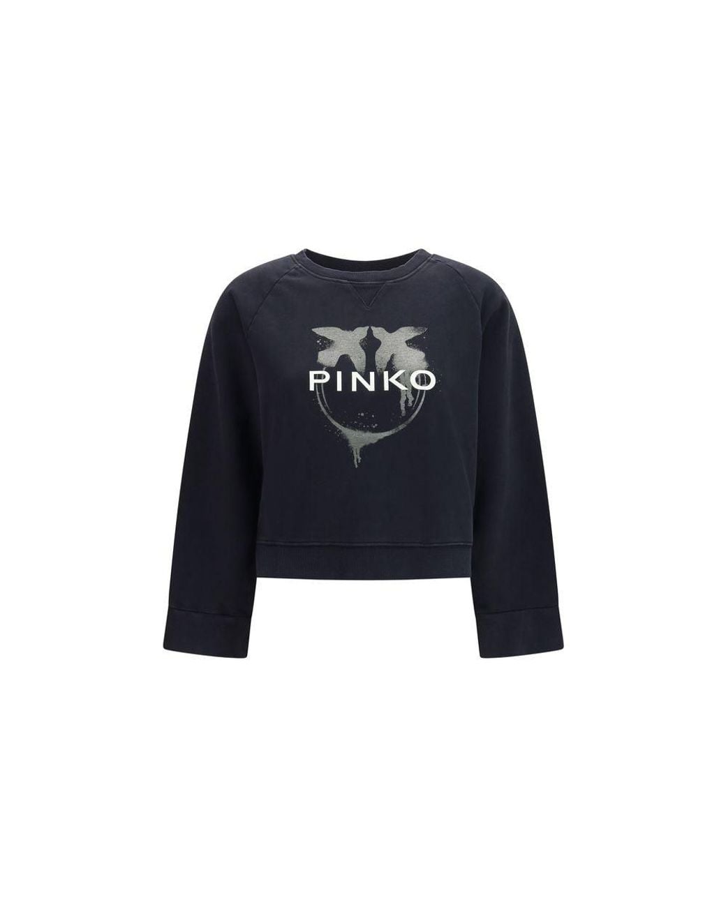 Pinko Blue Black Cotton Sweatshirt