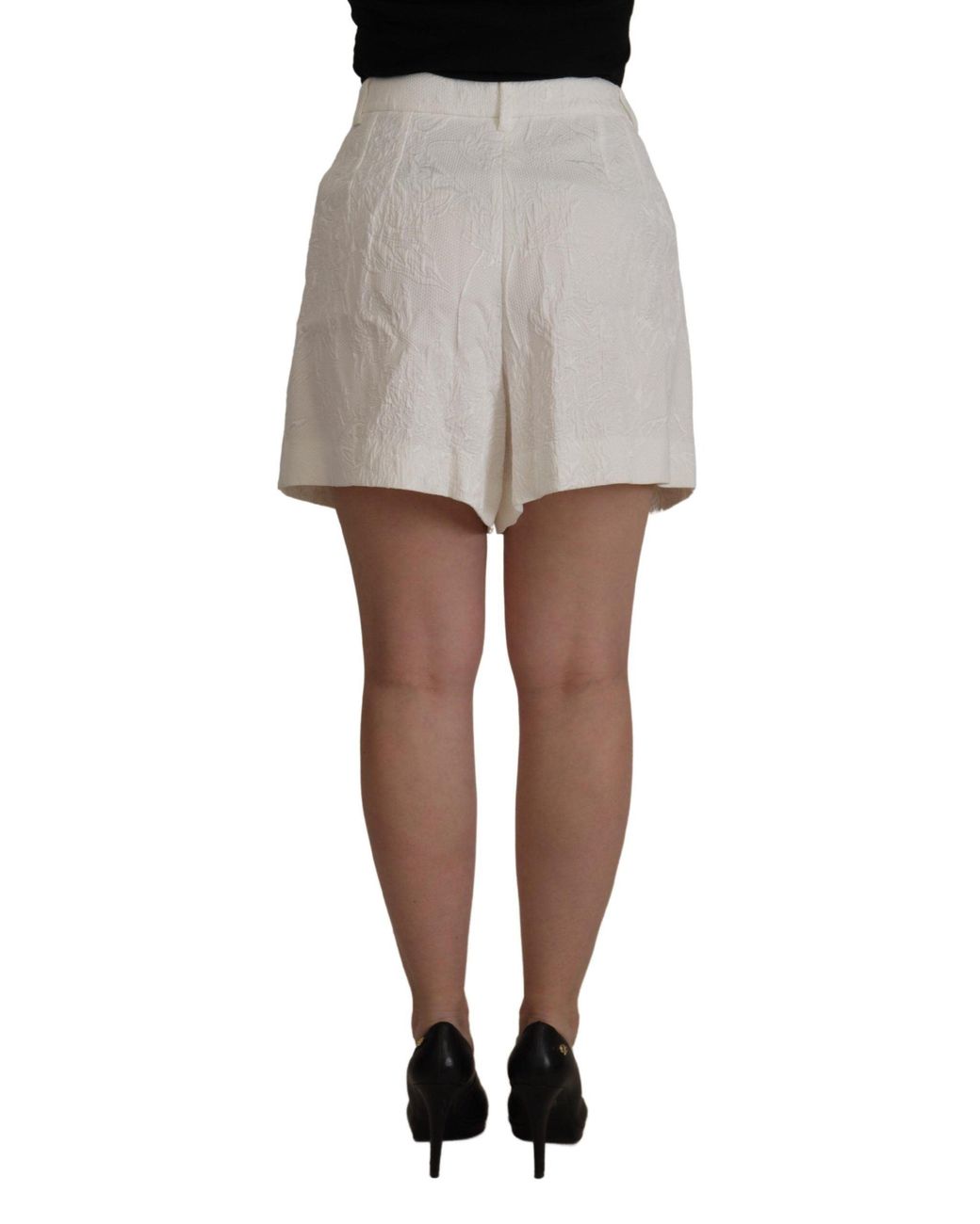 Dolce & Gabbana White High Waist Culotte Cotton Shorts