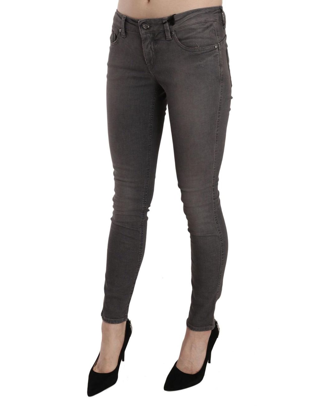 CoSTUME NATIONAL Black Gray Washed Low Waist Skinny Jeans