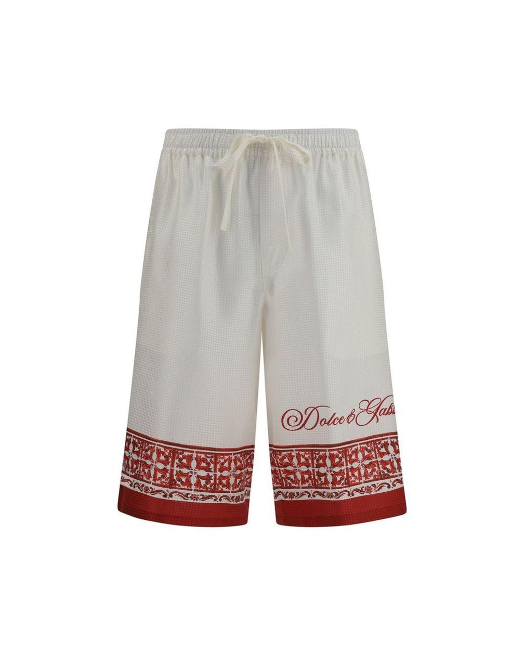 Dolce & Gabbana Gray Multicolor Silk Bermuda Shorts for men