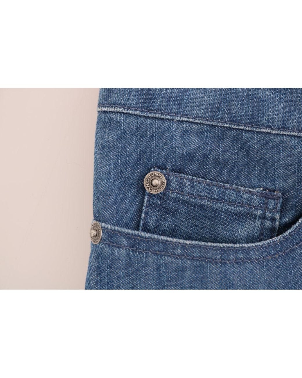 CoSTUME NATIONAL Blue Wash Cotton Boyfriend Fit Jeans