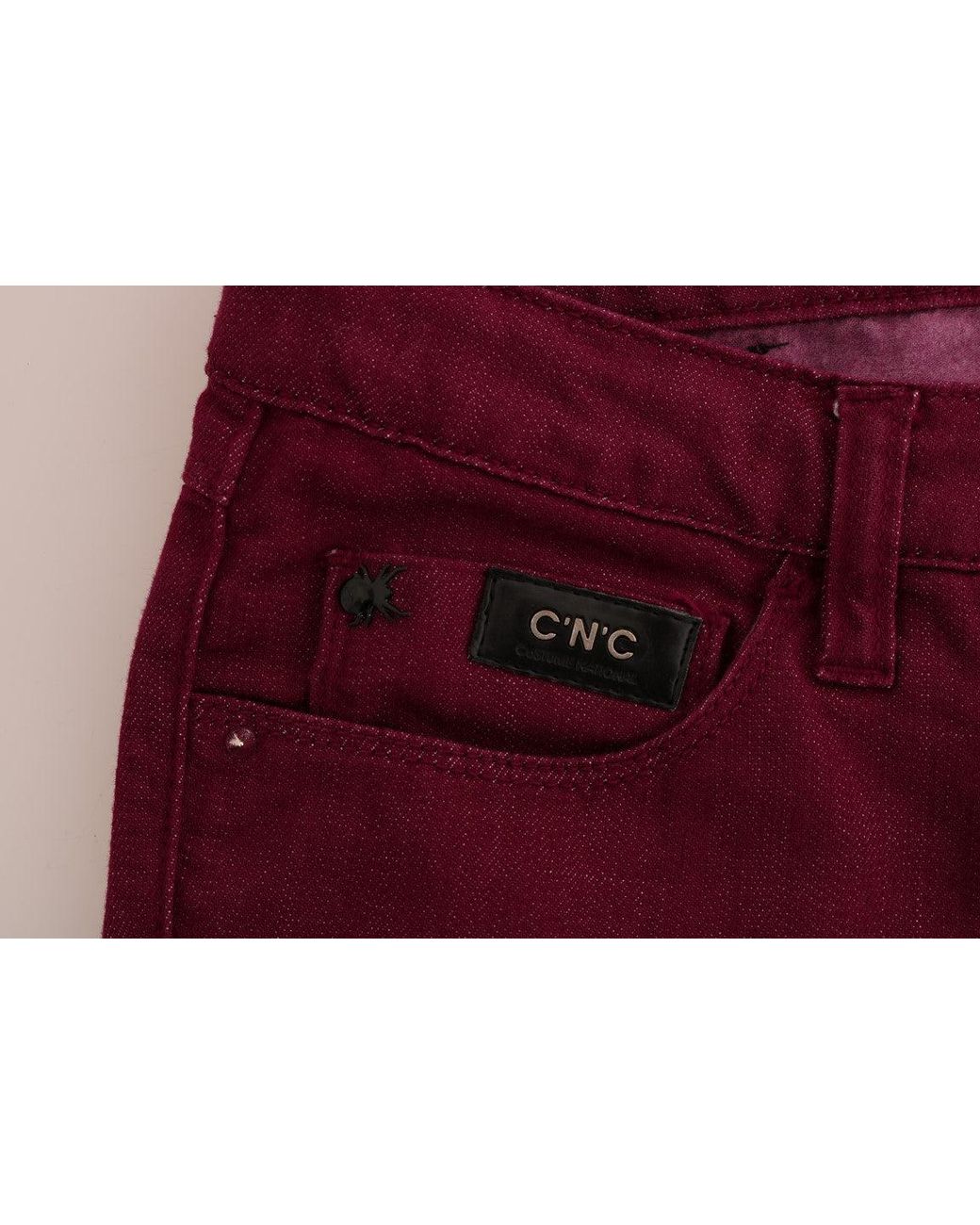 CoSTUME NATIONAL Red Wash Cotton Stretch Denim Jeans