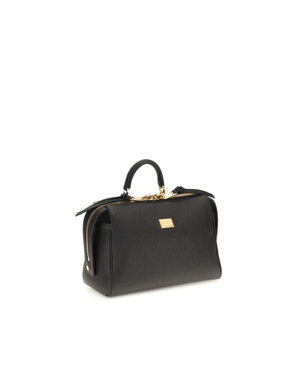 Dolce & Gabbana Black Calf Leather Bos Taurus Handbag