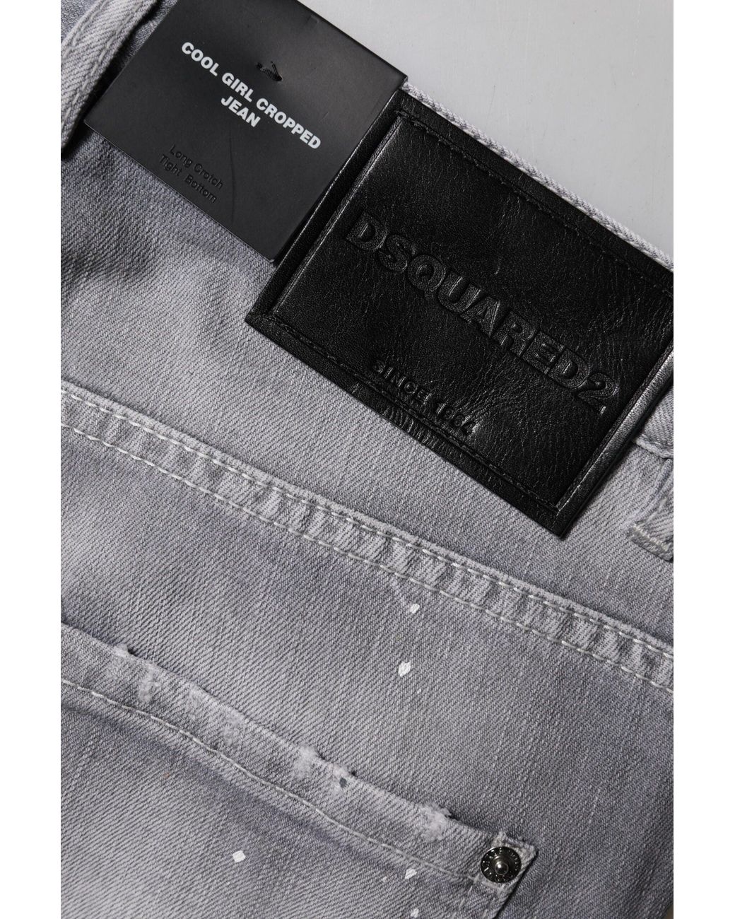 DSquared² Gray Washed Mid Waist Tapered Jeans for men
