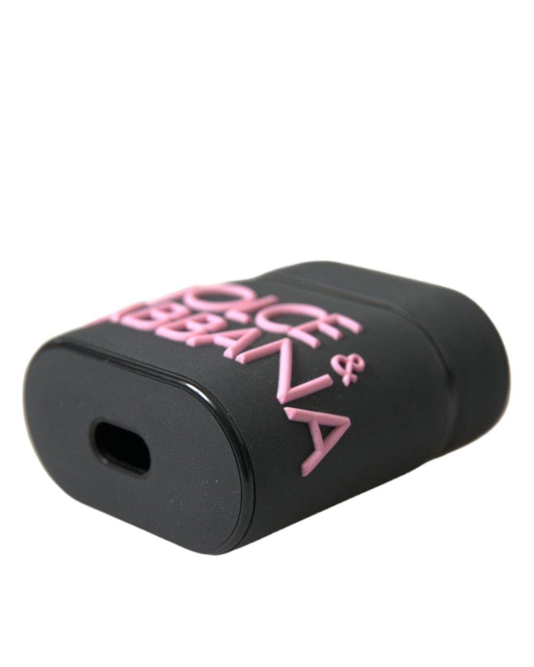 Dolce & Gabbana Black Silicone Embossed Logo Airpods Case