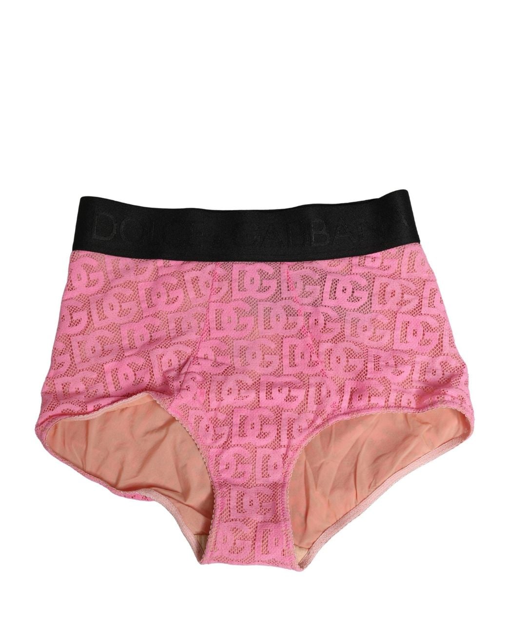 Dolce & Gabbana Pink Cotton Dg Logo High Waist Girdle Underwear Elastane Nylon Clothing
