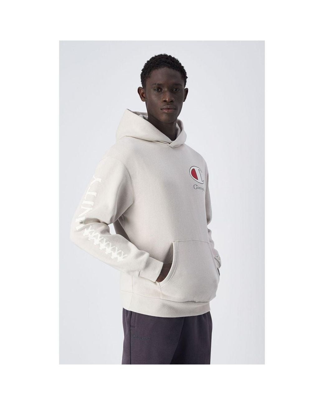 Champion White Cotton Sweatshirt for men