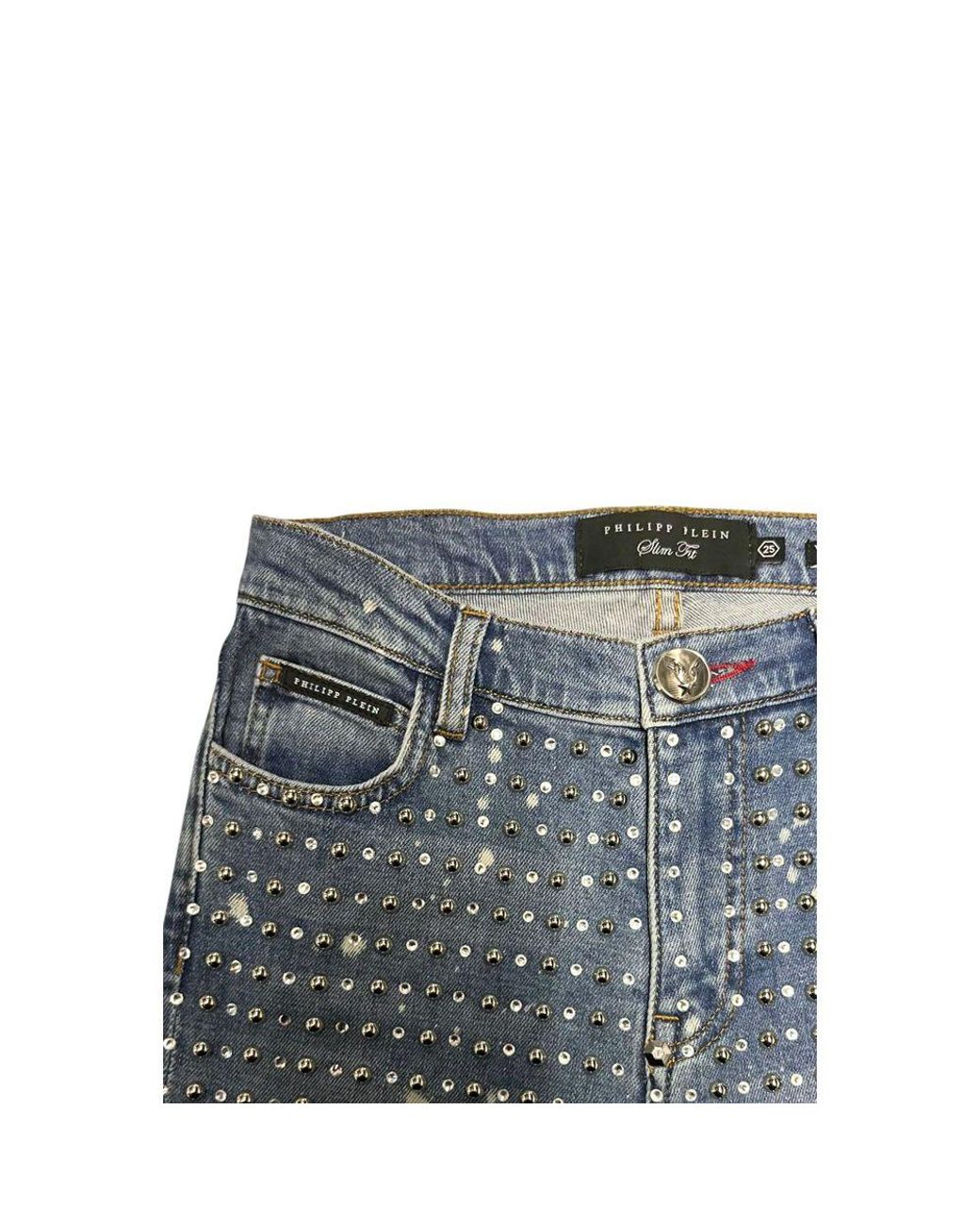 Philipp Plein Blue Cotton Jeans
