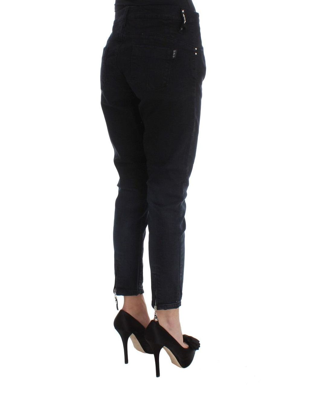 CoSTUME NATIONAL Black Cotton Slim Fit Cropped Jeans