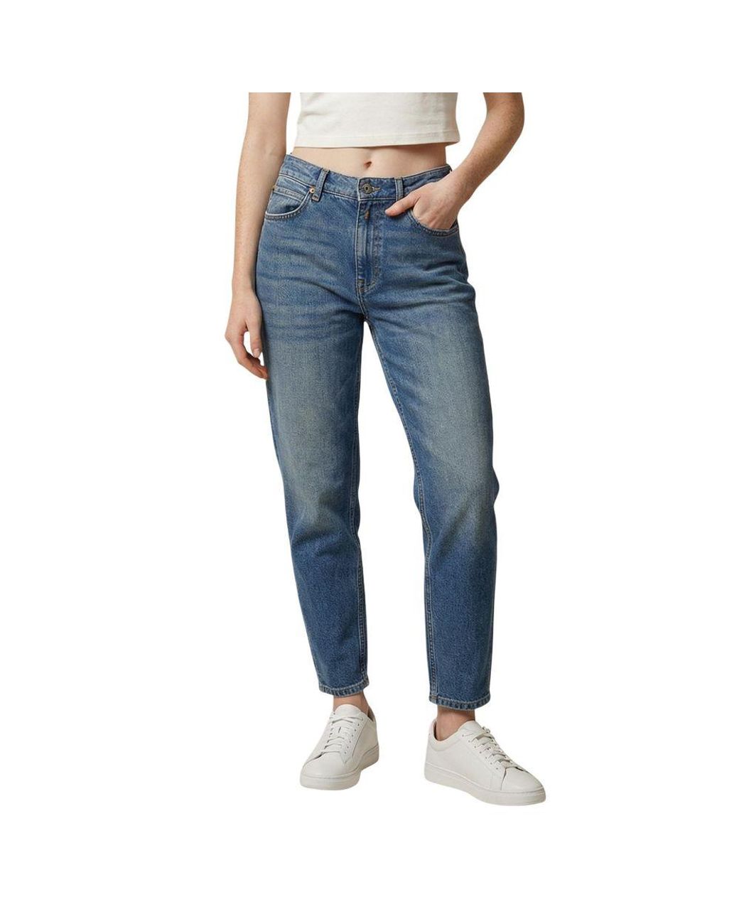 Replay Blue Cotton Relaxed Fit Jeans
