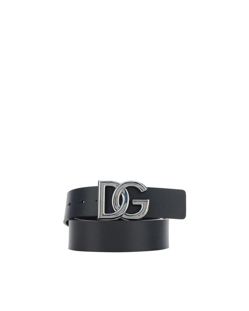 Dolce & Gabbana Black Calf Leather Bos Taurus Regular Belt for men