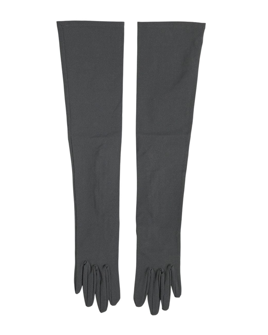Dolce & Gabbana Dark Gray Viscose Elbow Length Mitten Men Gloves for men