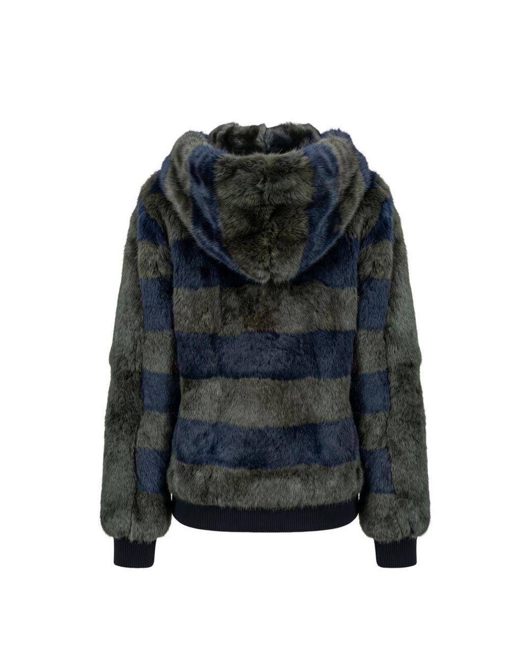 MR & MRS Blue Green Rabbit Fur Jacket