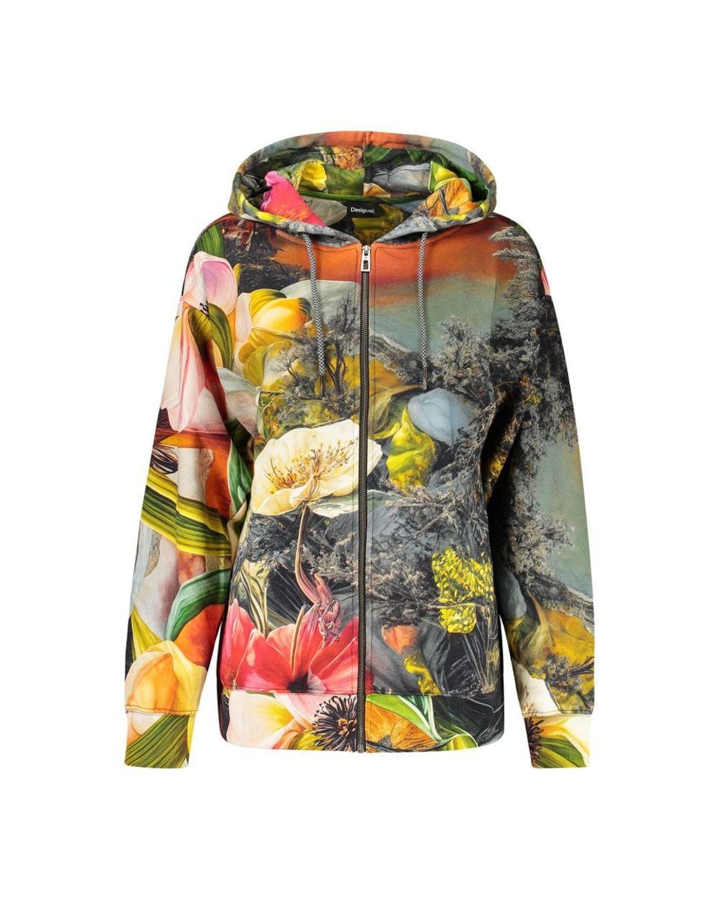 Desigual Multicolor Gray Cotton Sweatshirt