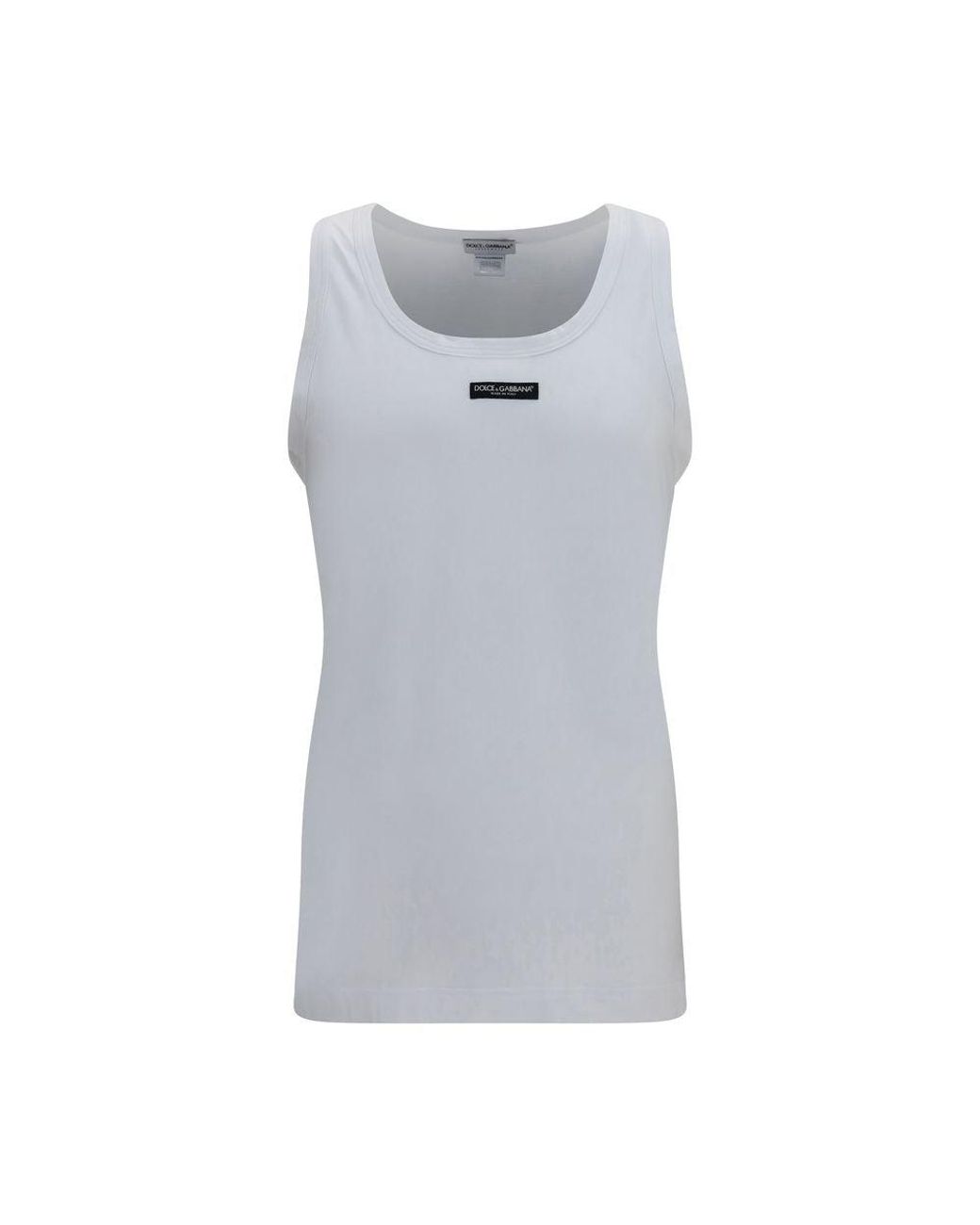 Dolce & Gabbana Gray White Cotton Top for men