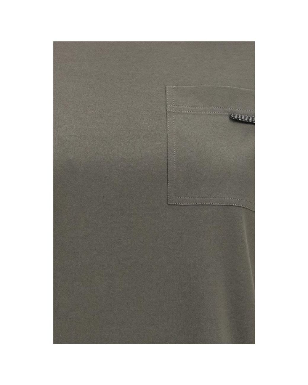 Brunello Cucinelli Gray Bicolor Cotton T