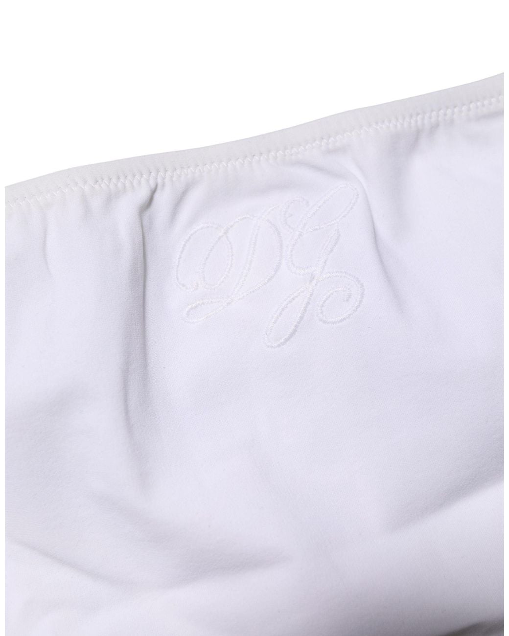 Dolce & Gabbana White Nylon Stretch Mid Waist Brief Panty Underwear