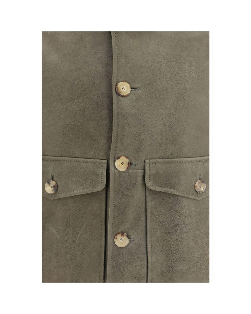 Brunello Cucinelli Green Bicolor Cashmere Bomber for men