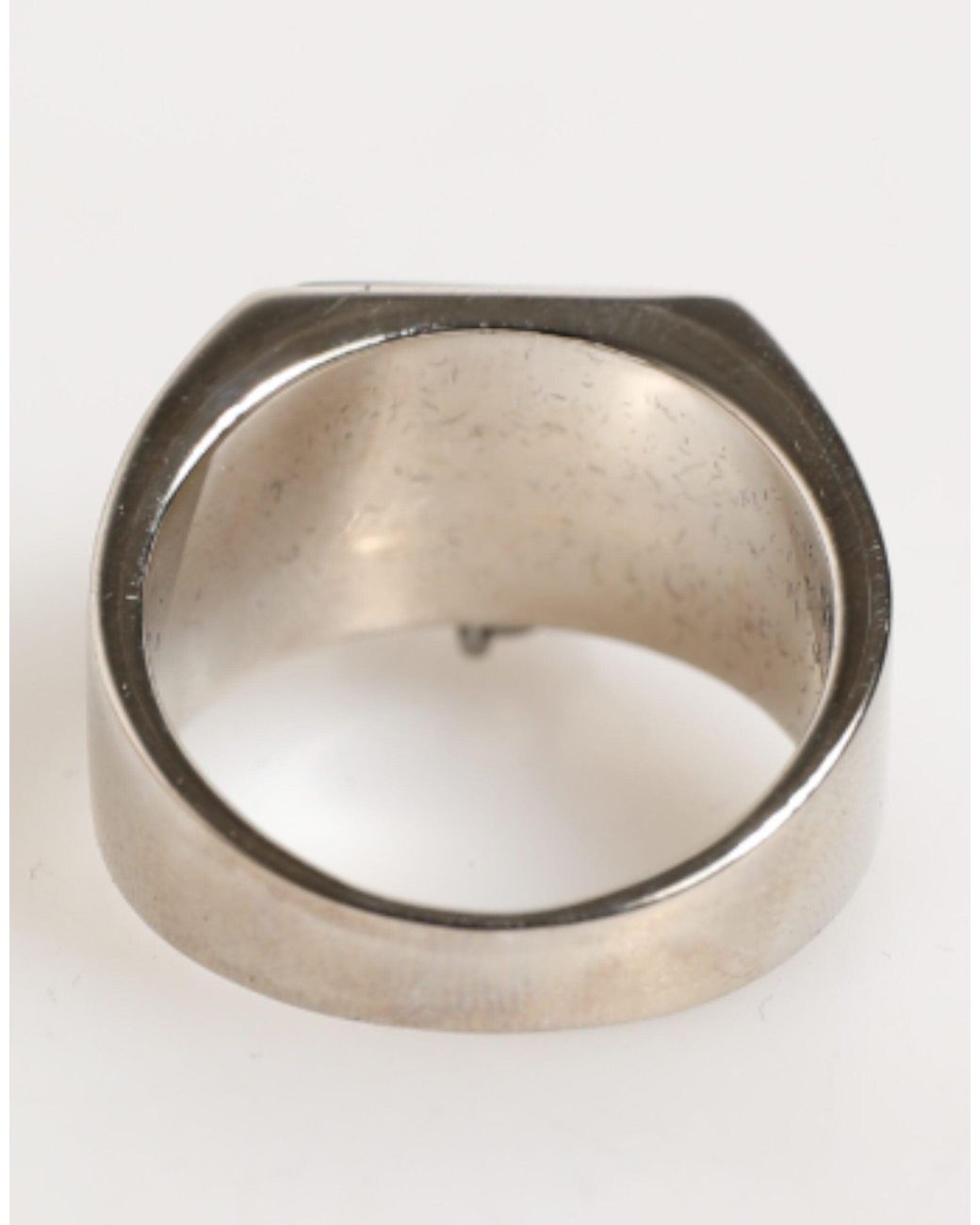 Dolce & Gabbana Metallic Tone Pyramid Dg Logo Real Brass Ring for men
