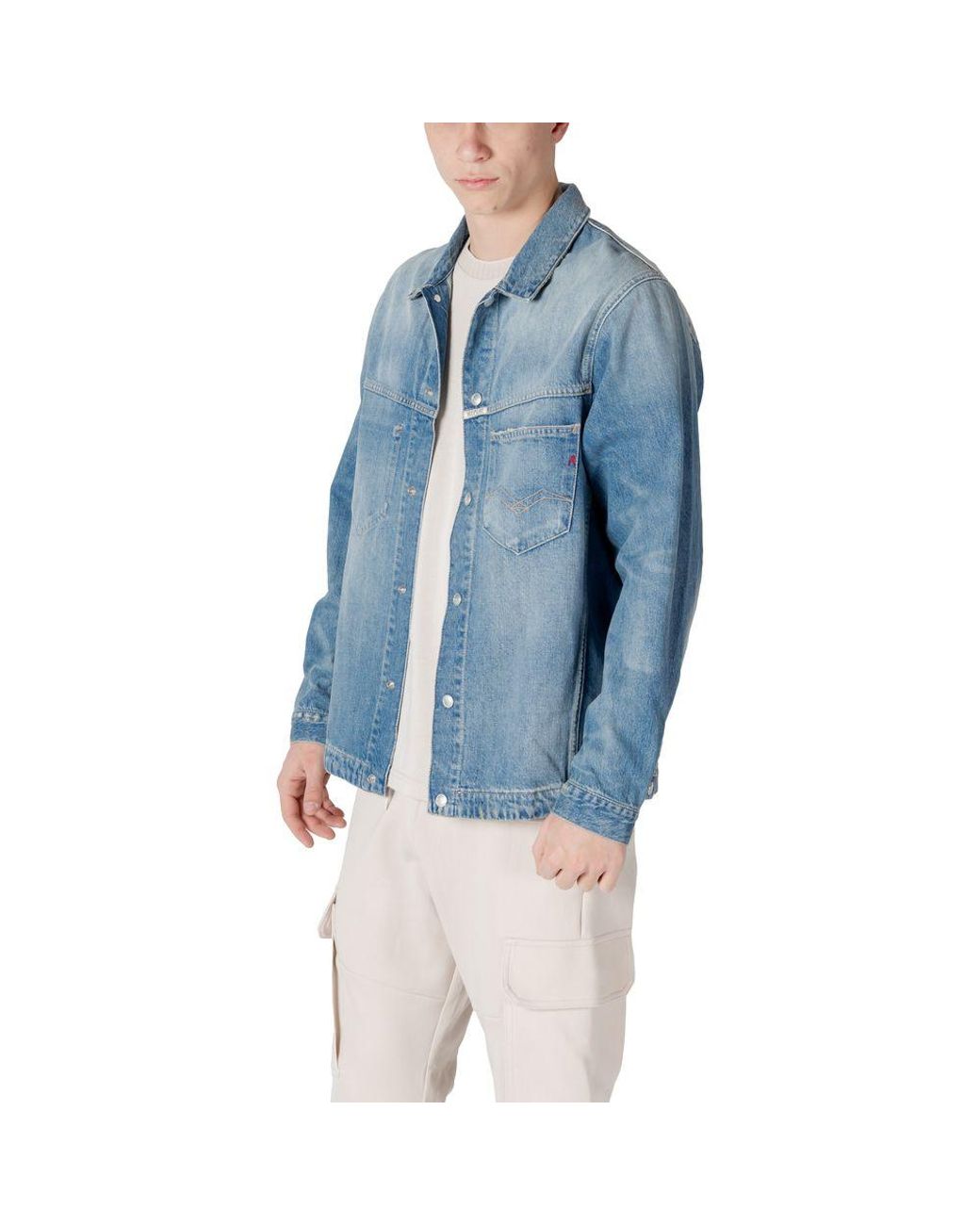 Replay Blue Cotton Shirt for men