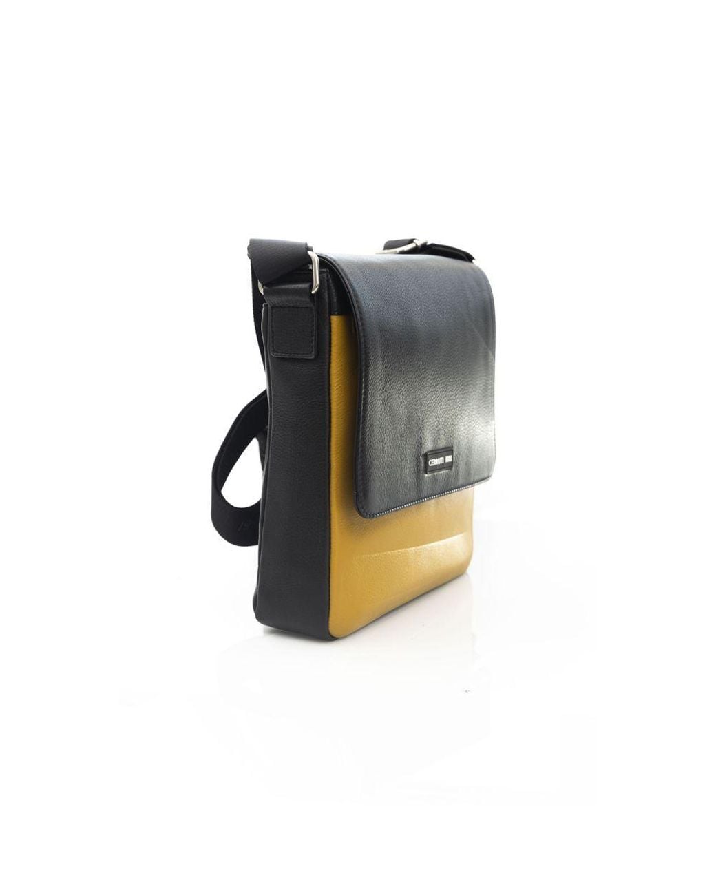 Cerruti 1881 Black Elegant Leather Crossbody Bag for men