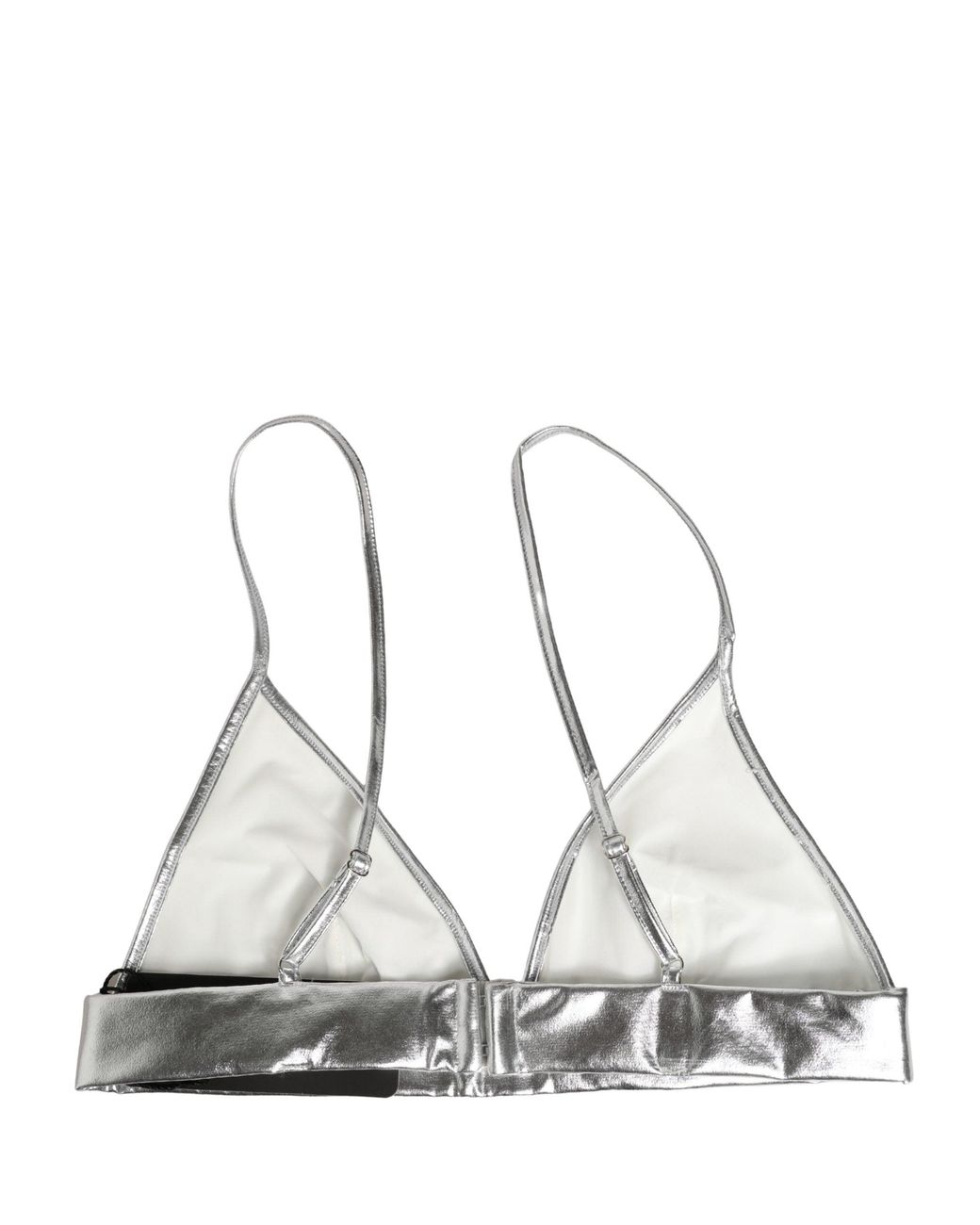 Dolce & Gabbana White Metallic Sleeveless Bustier Cropped Top Nylon Elastane