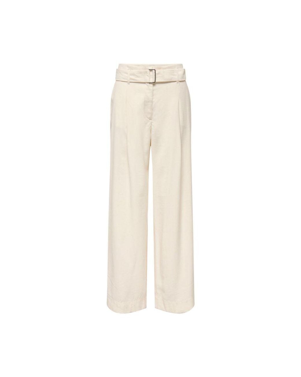 ONLY Natural Cream Polyester Dress Pants