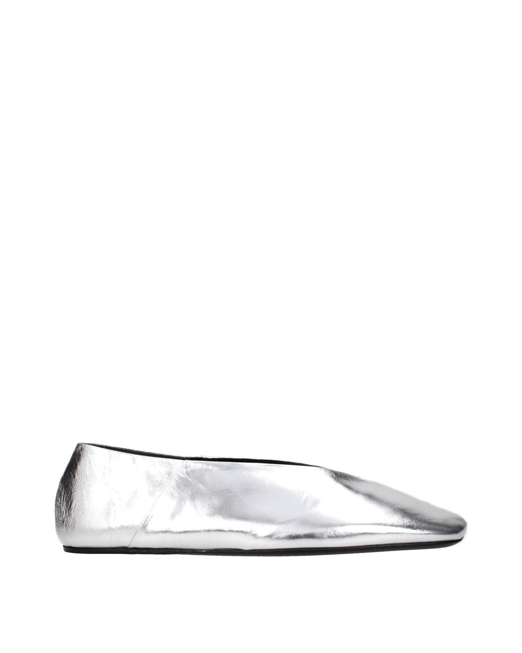 Jil Sander White Leather Ballet Flats