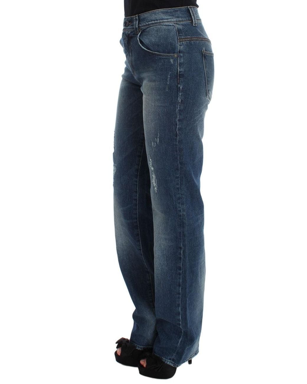 Ermanno Scervino Blue Wash Cotton Blend Slim Fit Jeans