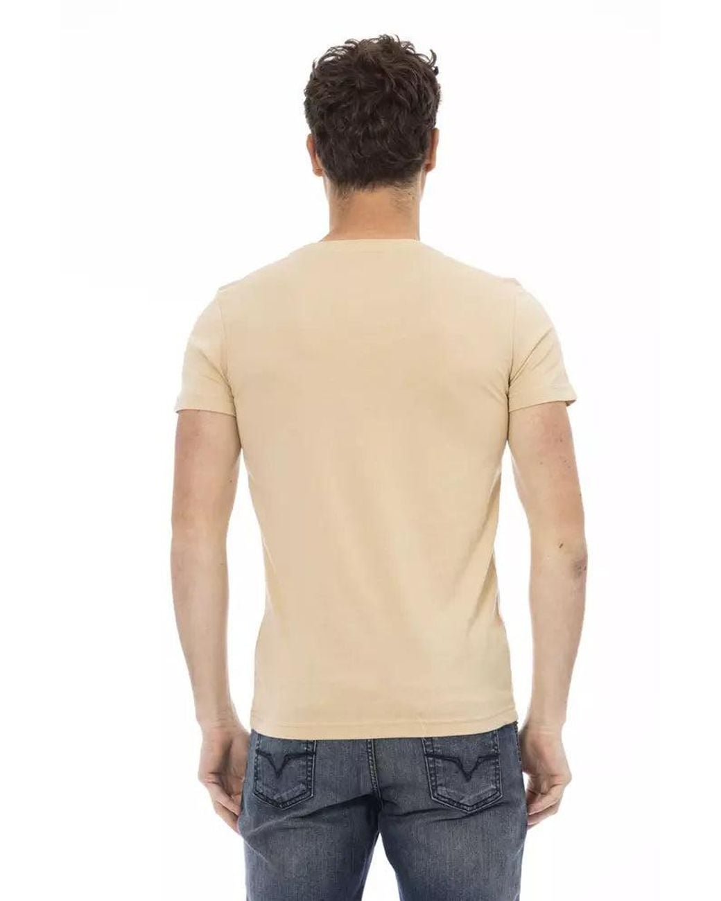 TRUSSARDI ACTION Blue Beige Cotton Men T for men
