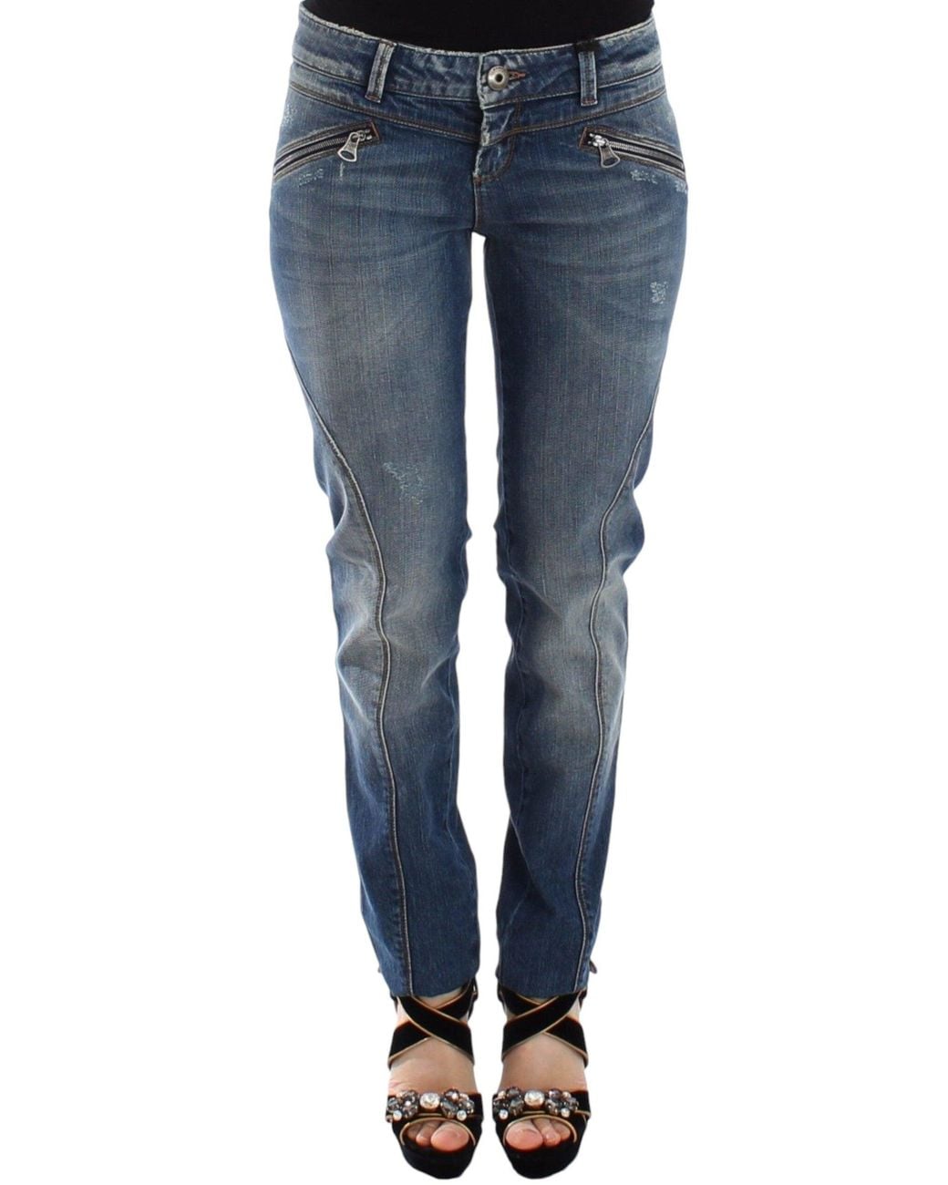 Ermanno Scervino Blue Slim Jeans Denim Pants Straight Stretch
