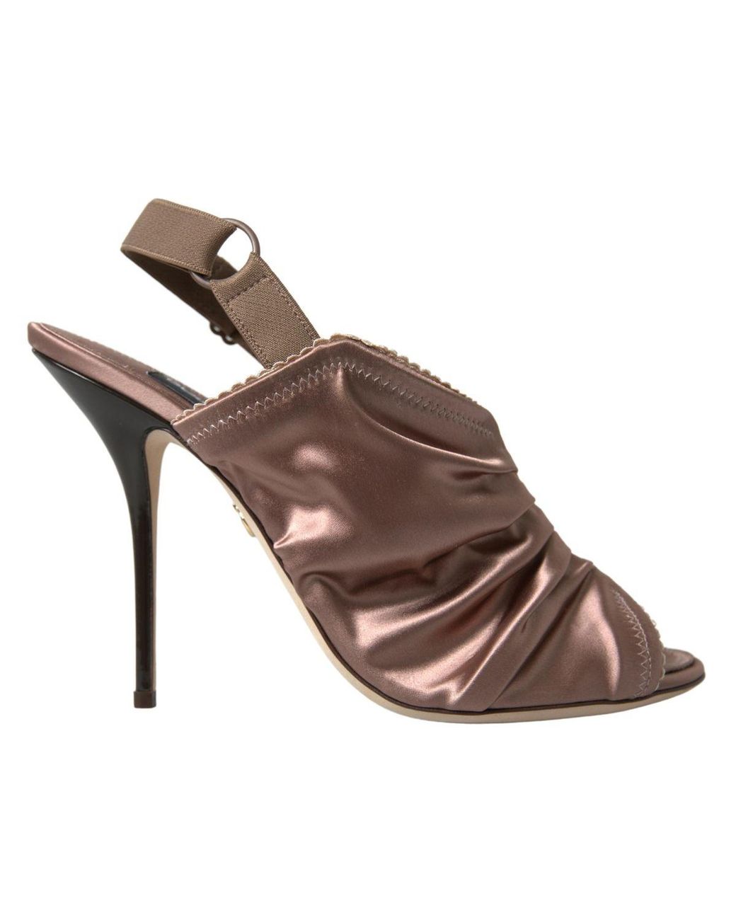 Dolce & Gabbana Brown Elegant Slingback Stiletto Heels
