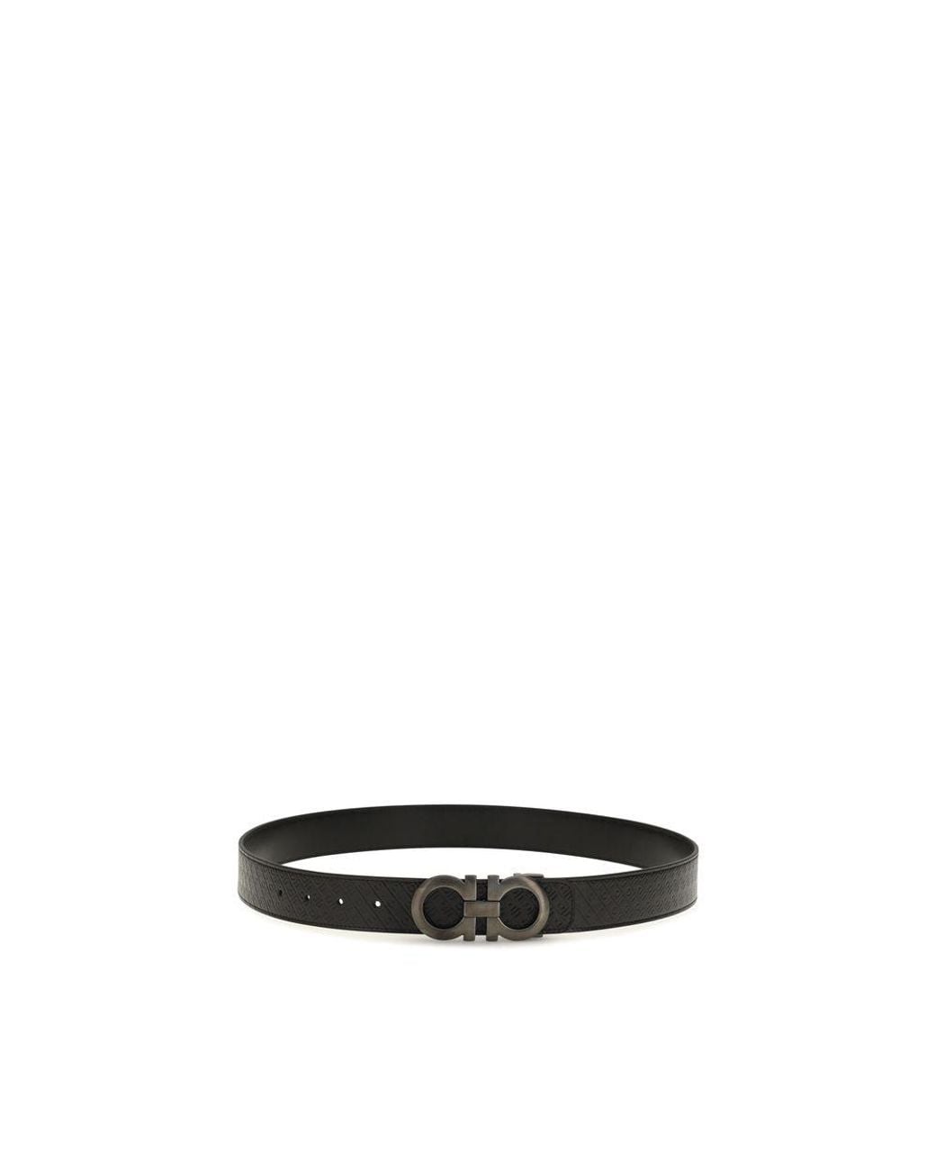 Ferragamo Black Calf Leather Bos Taurus Regular Belt for men