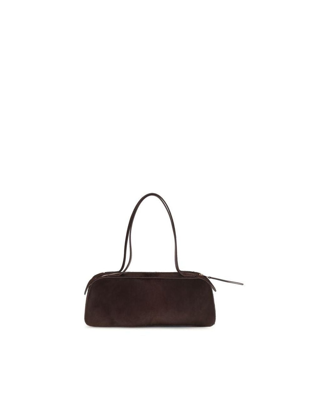 Khaite Brown Burgundy Calf Leather Bos Taurus Shoulder Bag