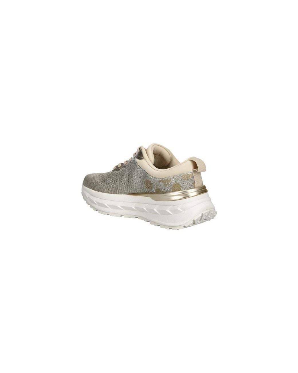 Guess White Gray Polyester Chunky Sneakers