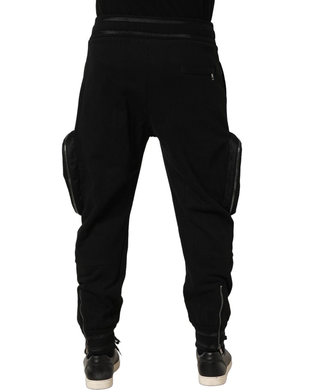 Dolce & Gabbana Black Mid Waist Cargo Jogger Sweatpants Pants for men
