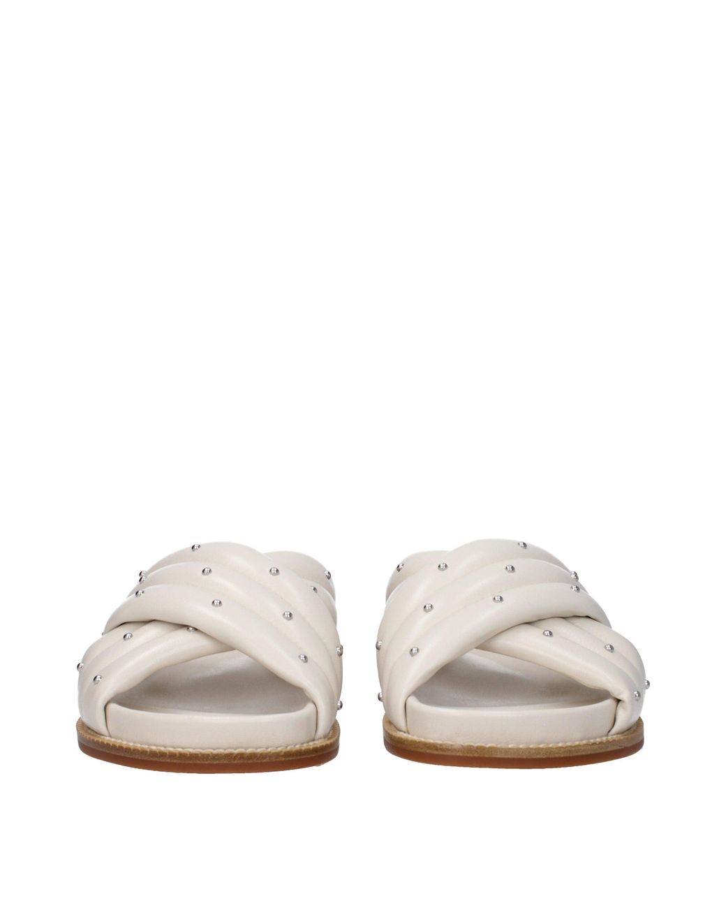 Fabiana Filippi White Studded Leather Sandals