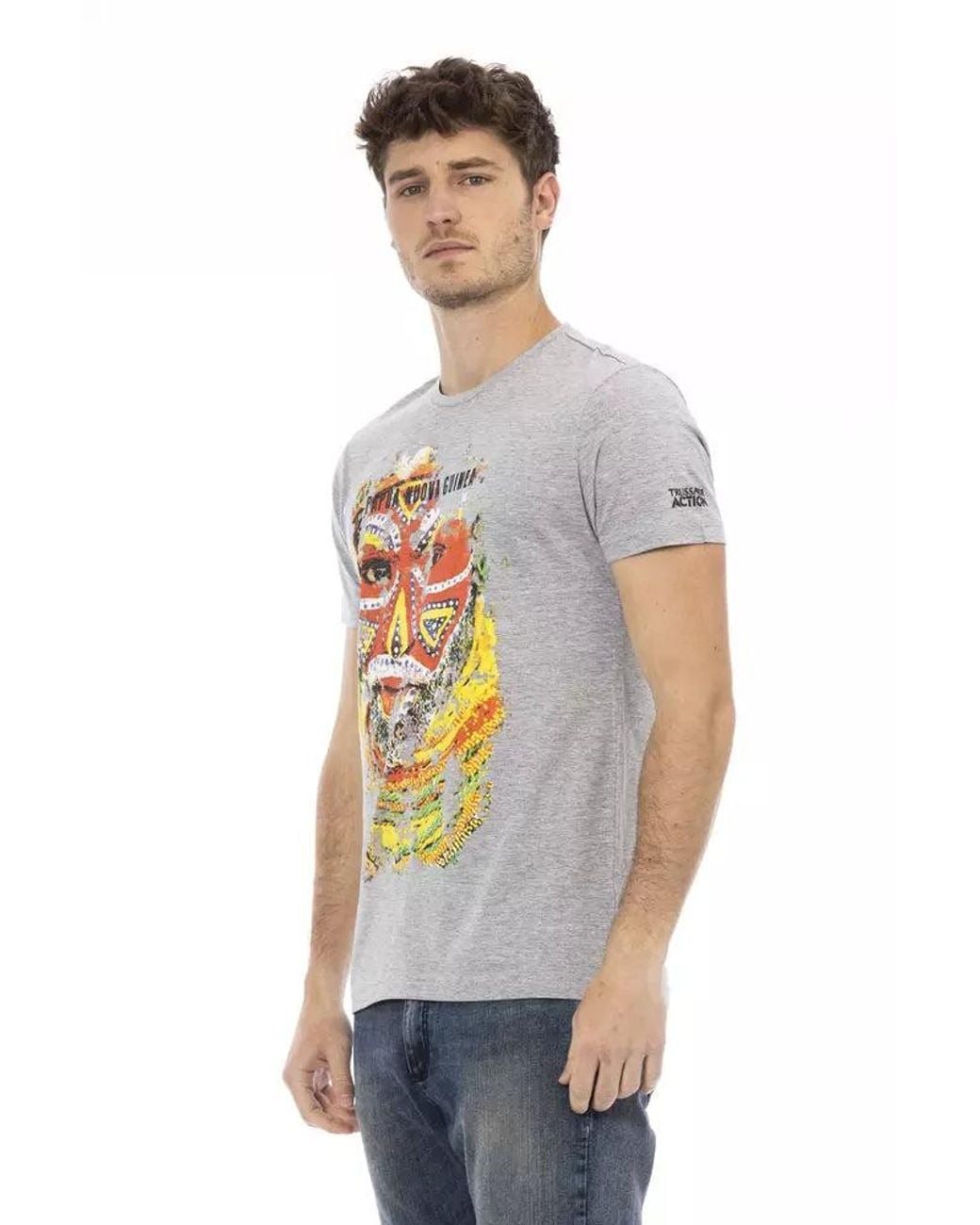 TRUSSARDI ACTION Gray Cotton Men T for men